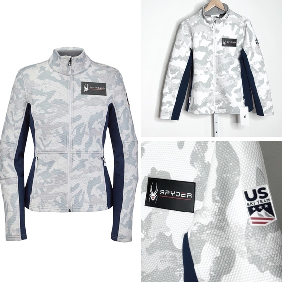 NWT Spyder USA Ski Team Jacket Fleece Encore USA Olympic Motif Red White Blue XL - Picture 1 of 16